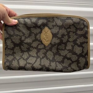 YSL NWOT Leopard Print Clutch/Pouch